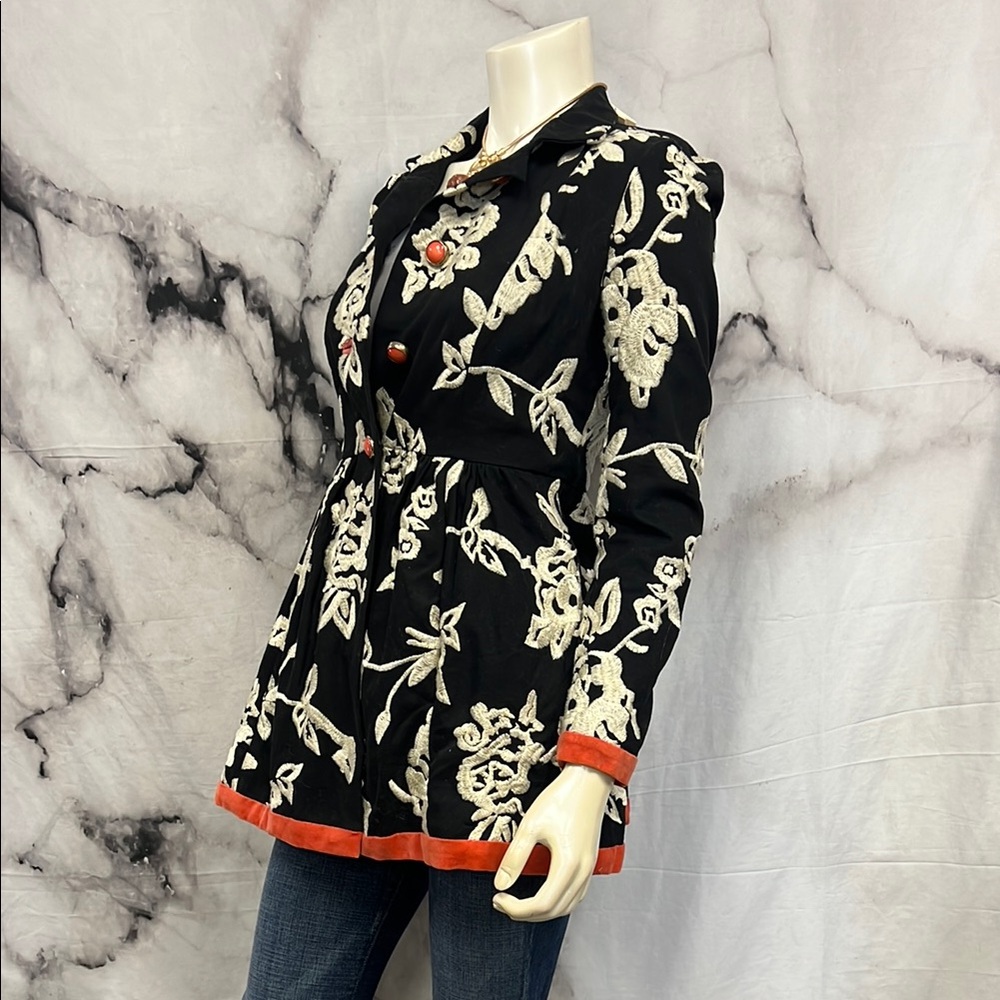 * Anthropologie plenty by Tracy Reese Black and Cream Pea Coat